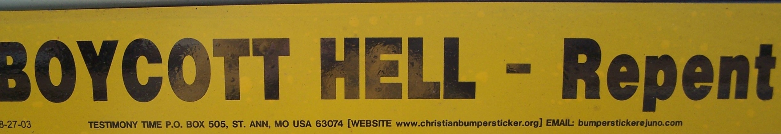 boycott hell bumper sticker